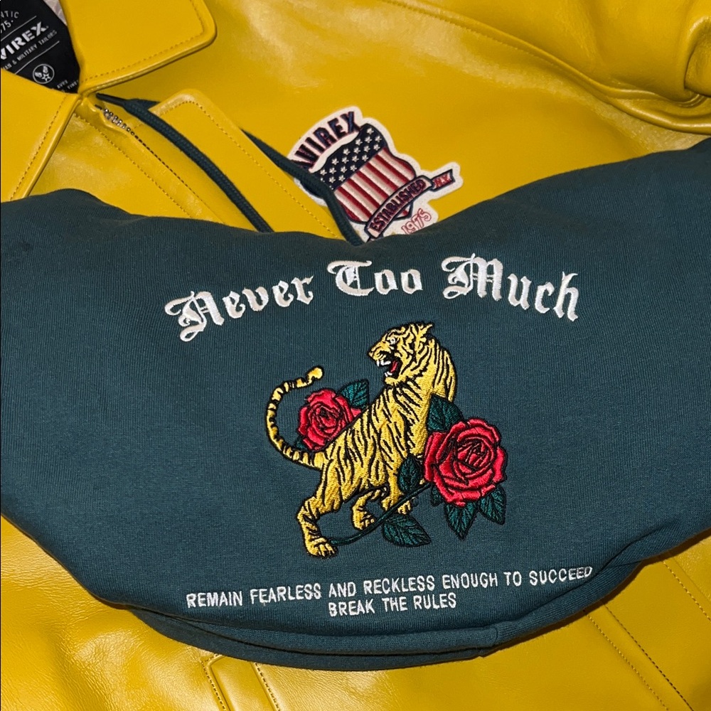 H&M Yellow and Dark Green Sweatshirt